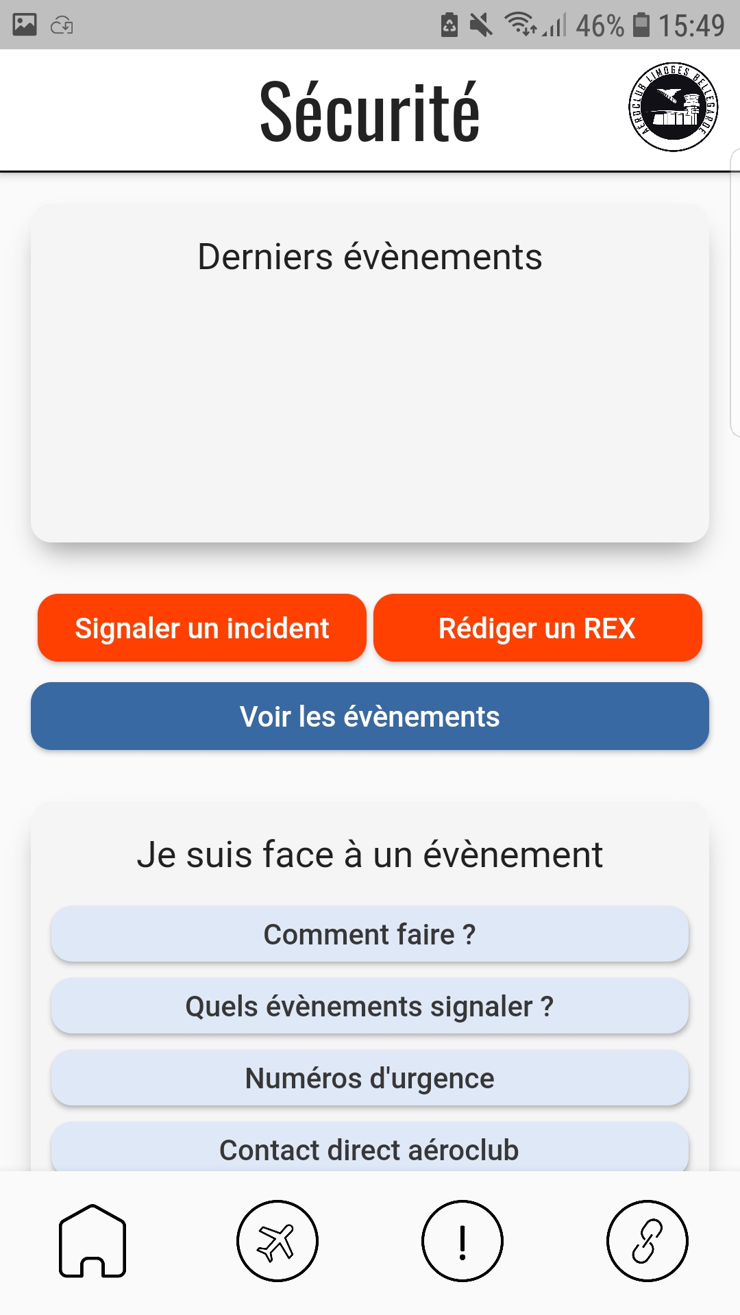 Page sécurité appli